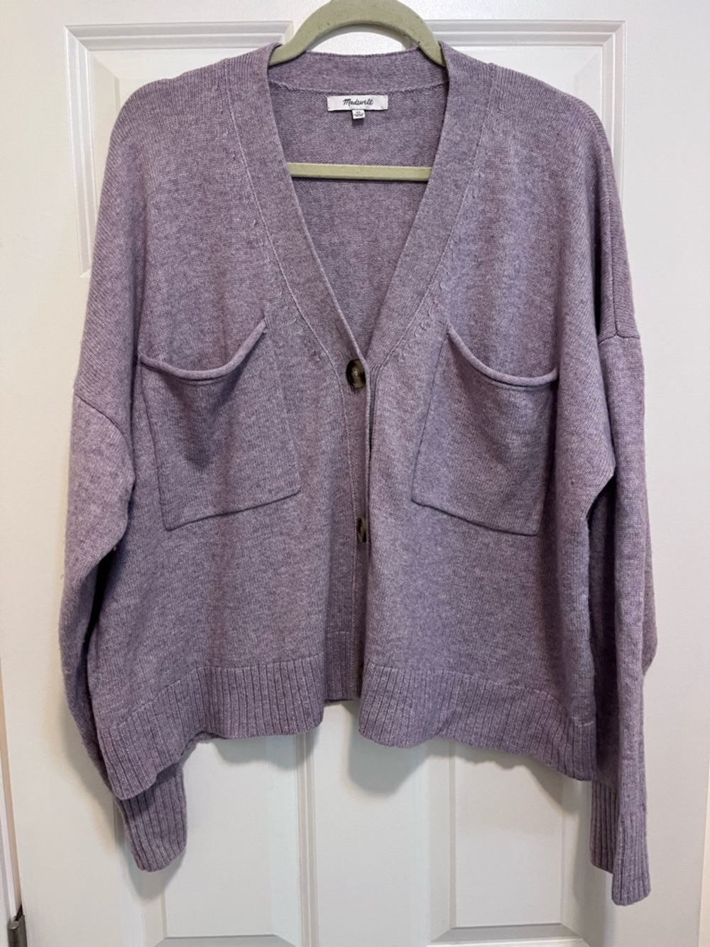 Madewell Lilac Pocket Button Cardigan